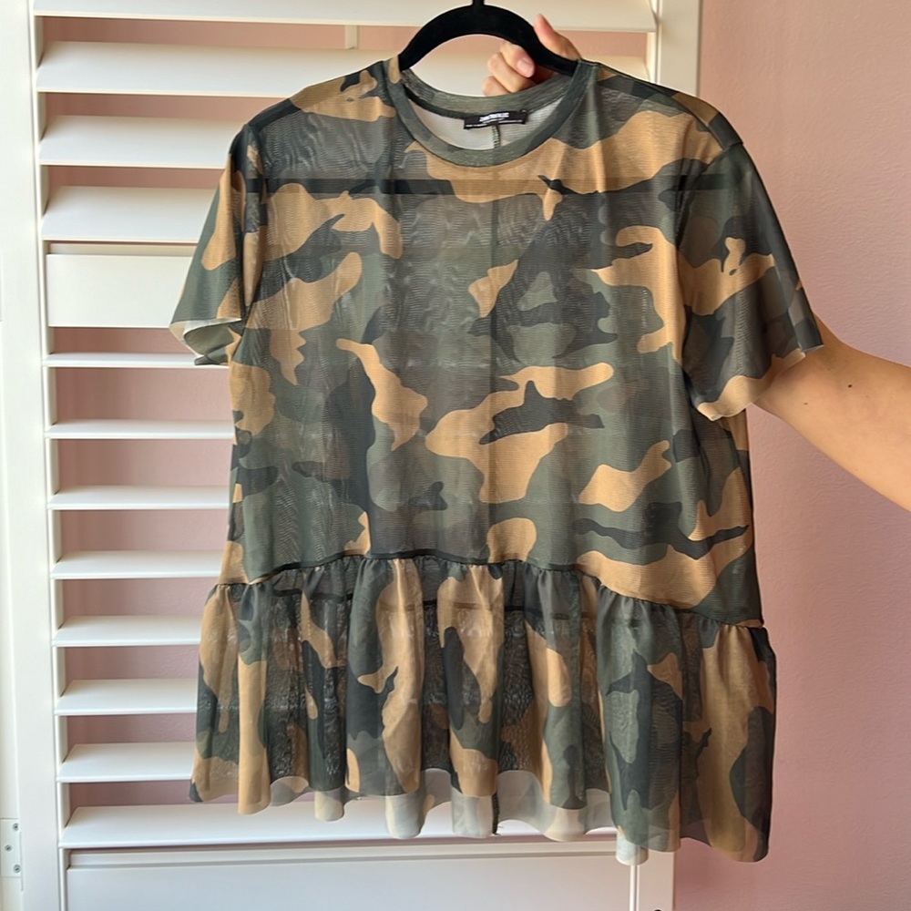 Camo blouse top